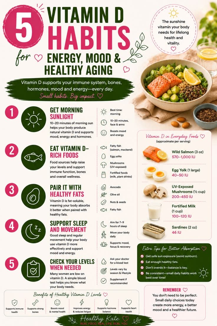 5 vitamin D habits for energy, mood and healthy aging