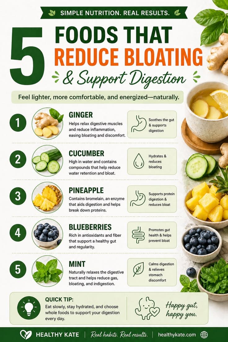 5 foods that reduce bloating and support digestion