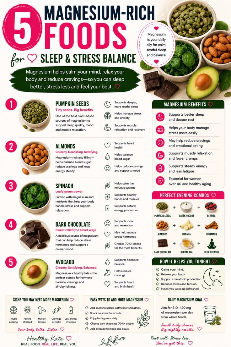 5 magnesium-rich foods for sleep and stress balance