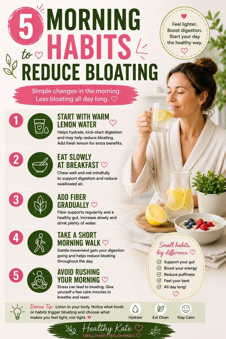 5 morning habits to reduce bloating