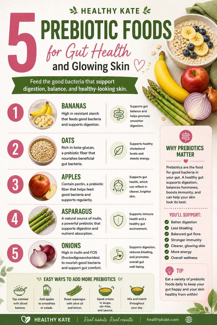 5 prebiotic foods for gut health and glowing skin