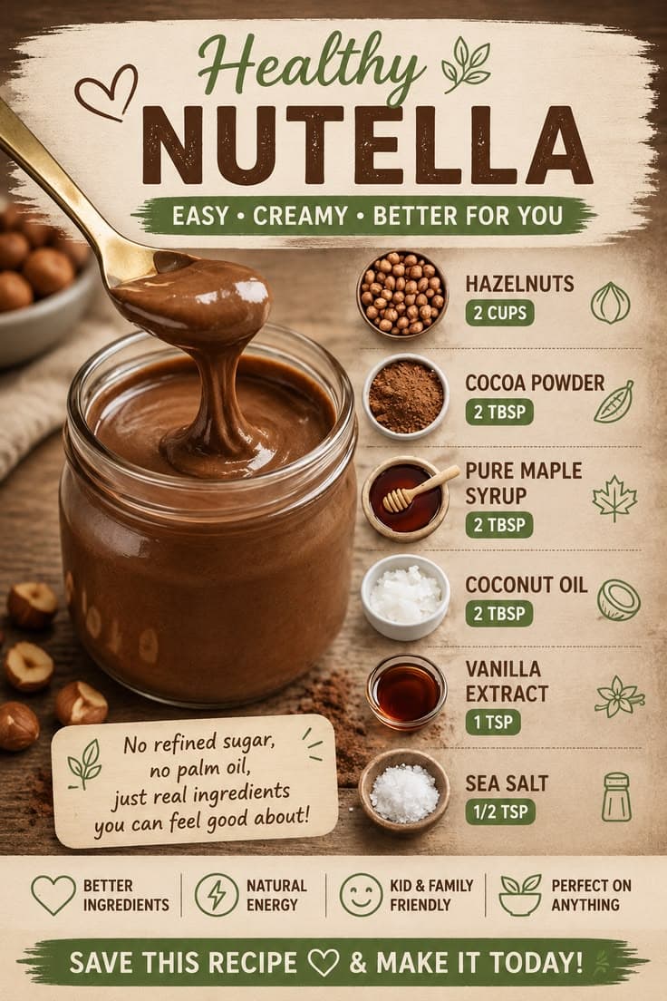 Jar of healthy homemade chocolate hazelnut spread with whole hazelnuts and cocoa